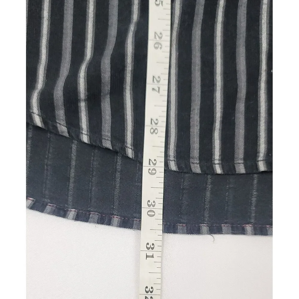 Harley Davidson Button Up Shirt‎ Mens Large. Vintage Black Striped Longsleeve.